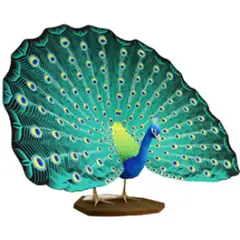 pavo real en 3D para recortar y armar