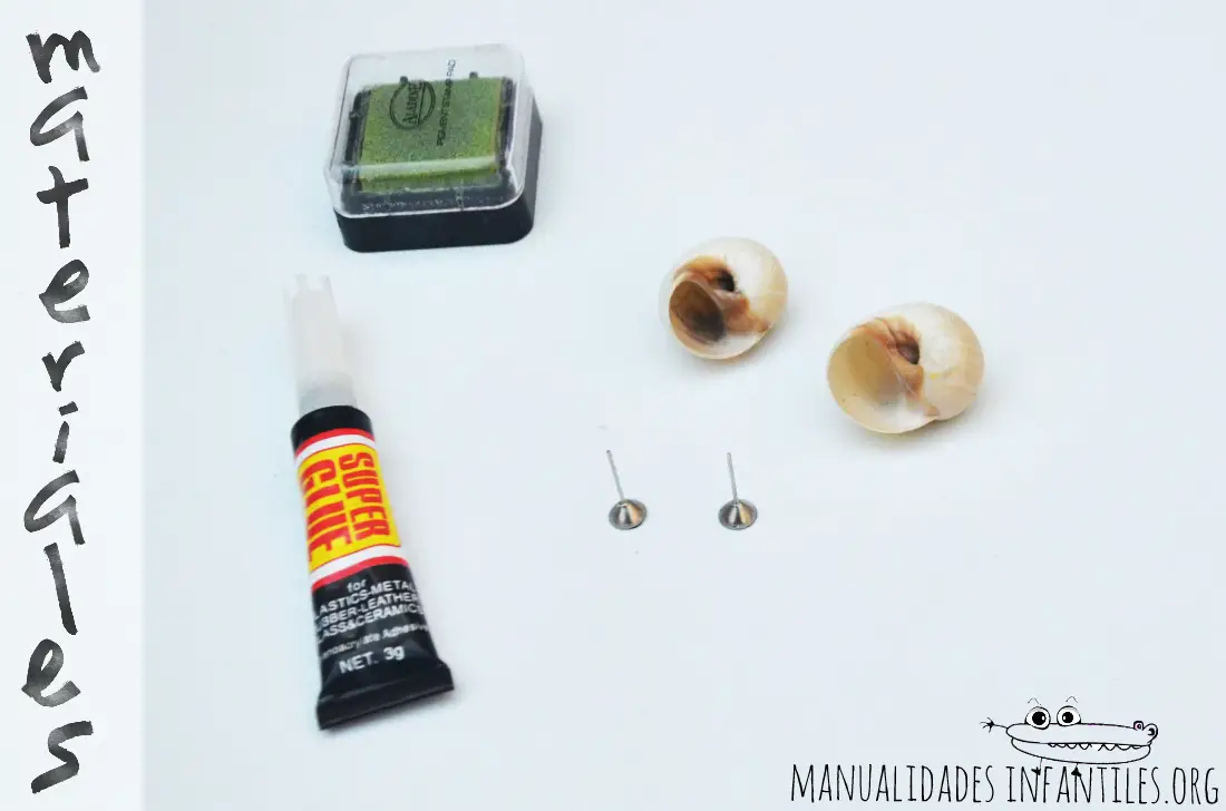 Pendientes de conchas materiales