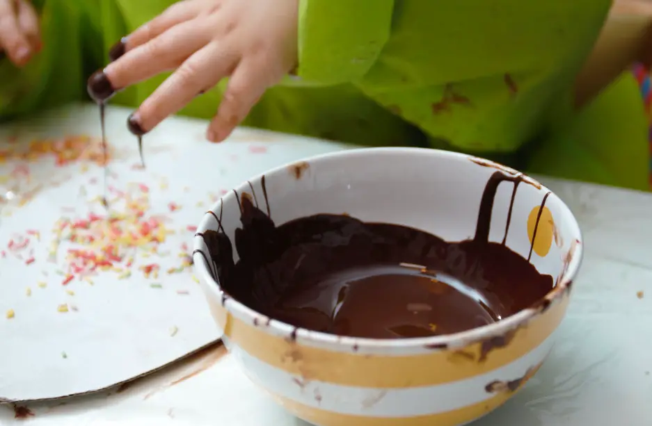 Pintar con comida chocolate