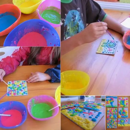 Pintura relieve casera para hacer con los niños -Manualidades Infantiles