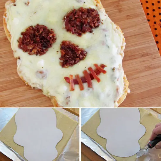 cobija Convención Aprendizaje Pizza de calavera para Halloween -Manualidades Infantiles