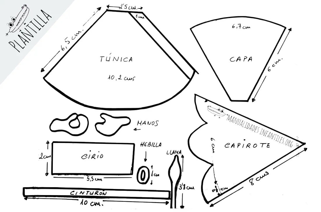 Plantilla de penitente para llavero