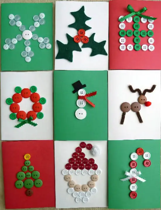 tarjetas de navidad con botones