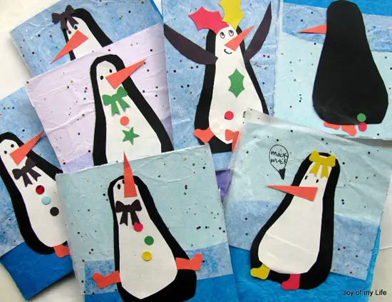 tarjetas de navidad con divertidos pinguinos