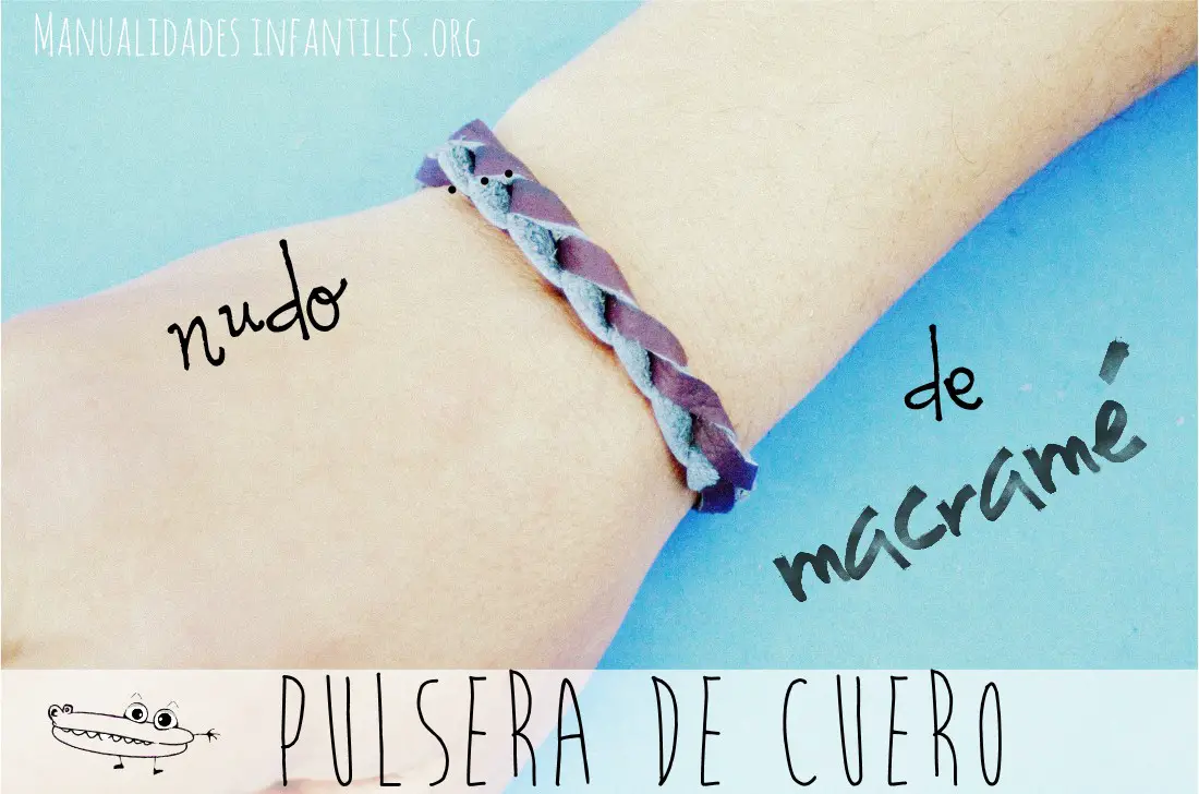 Pulsera de cuero nudo macrame