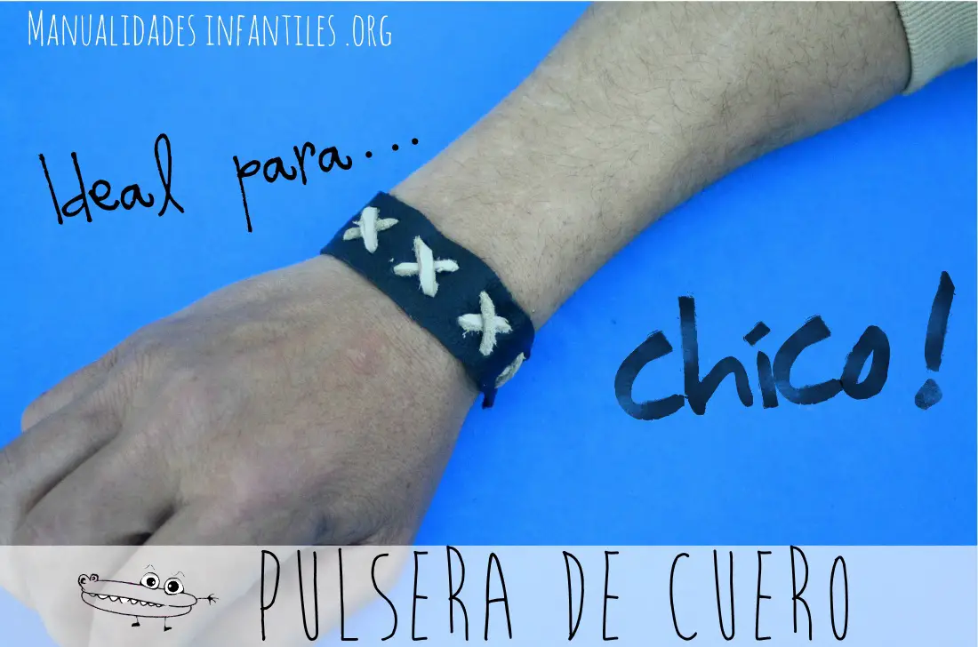 Pulsera de cuero para hombre cruz