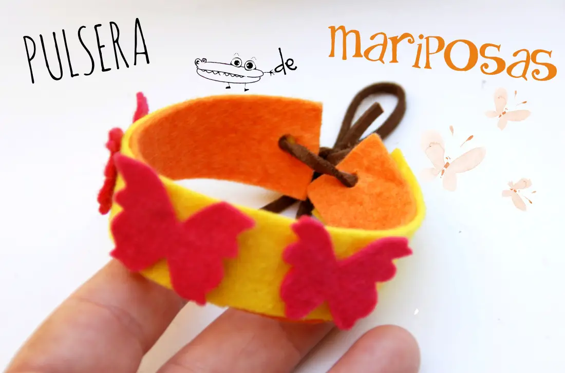 Pulsera de fieltro mariposas