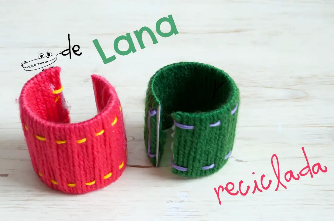 Pulsera de lana reciclada