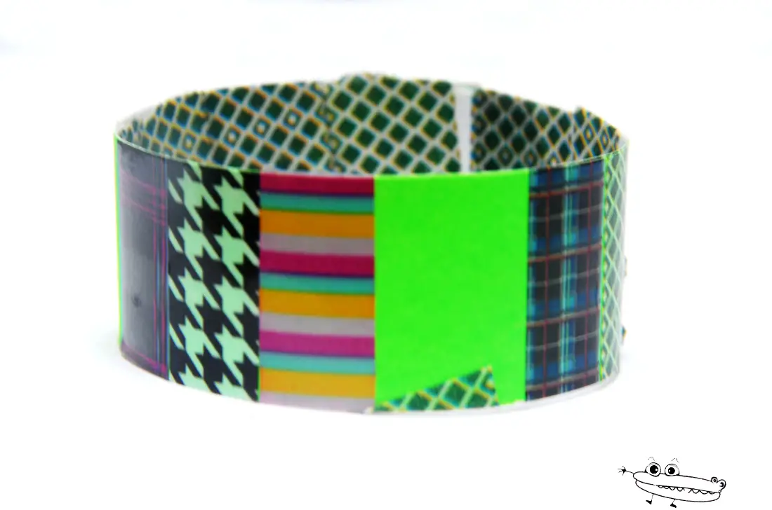 Pulsera rollo papel y washi tape