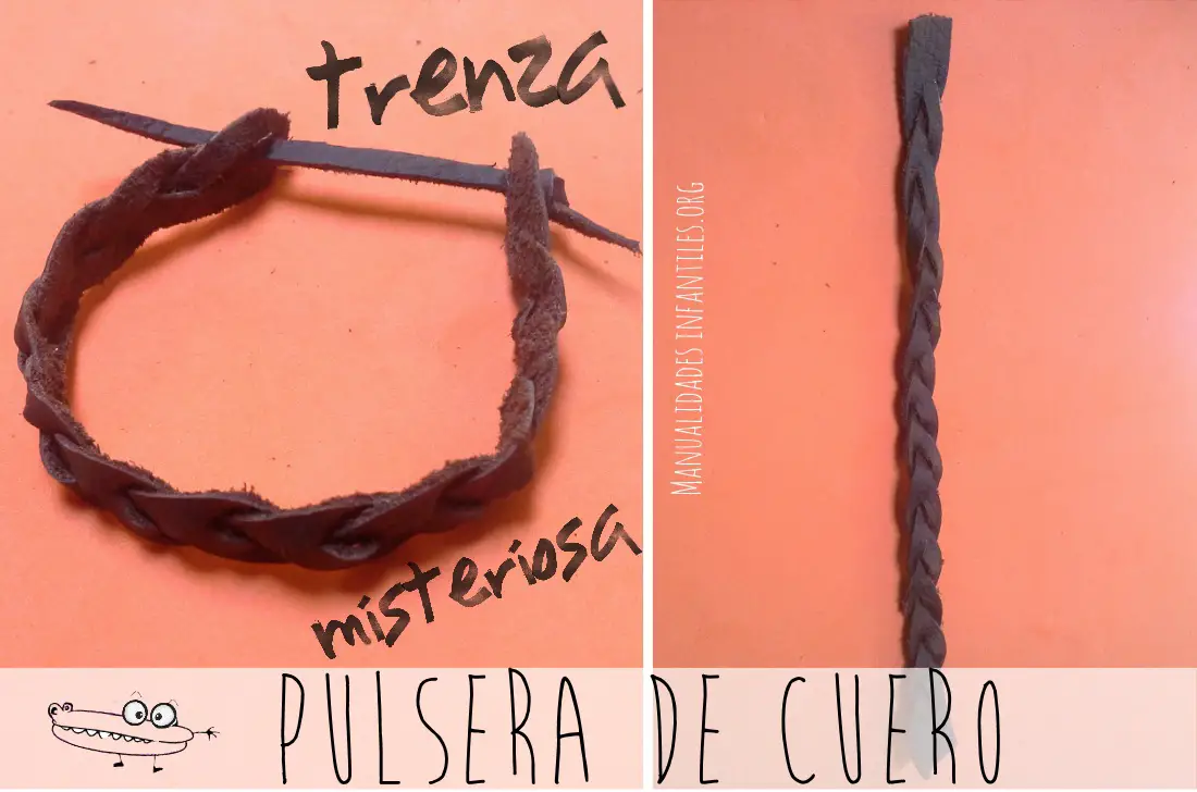 Pulsera trenza misteriosa en cuero