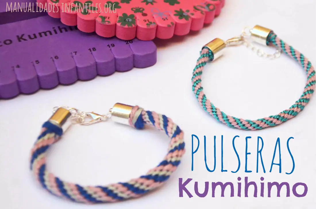 Pulseras kumihimo en espiral Infantiles