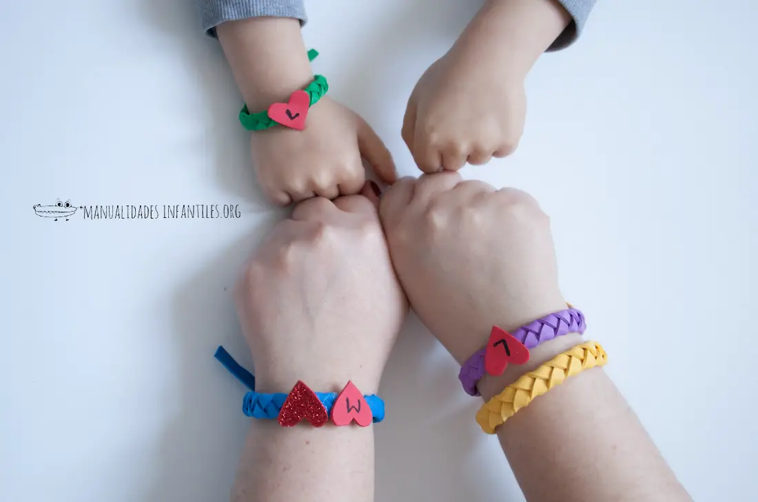 Pulseras de foami trenzada tu i yo