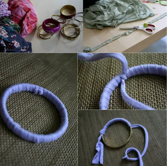 pulseras con camisetas recicladas
