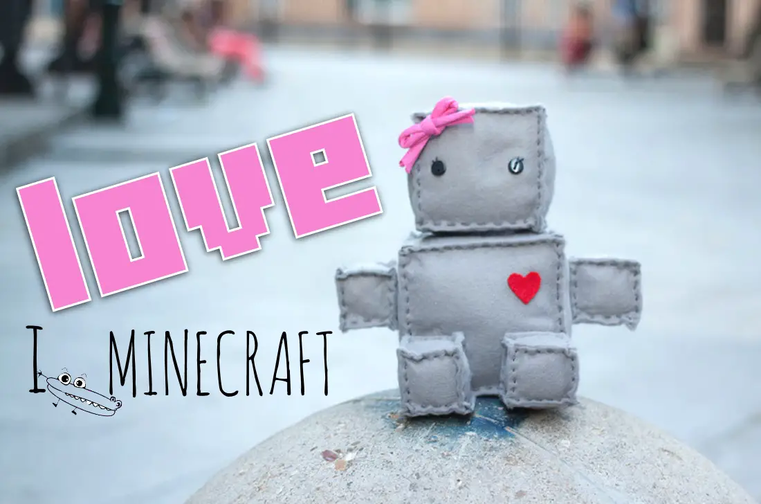 Robot Minecraft de fieltro para regalar