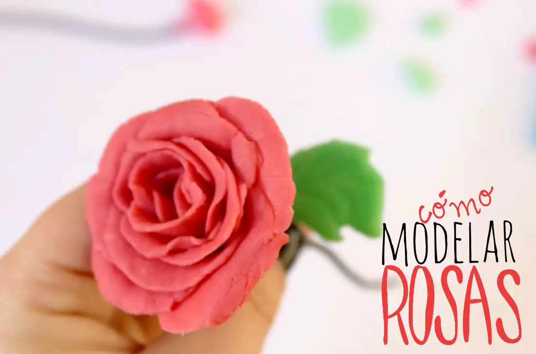 Rosas con pasta de modelar