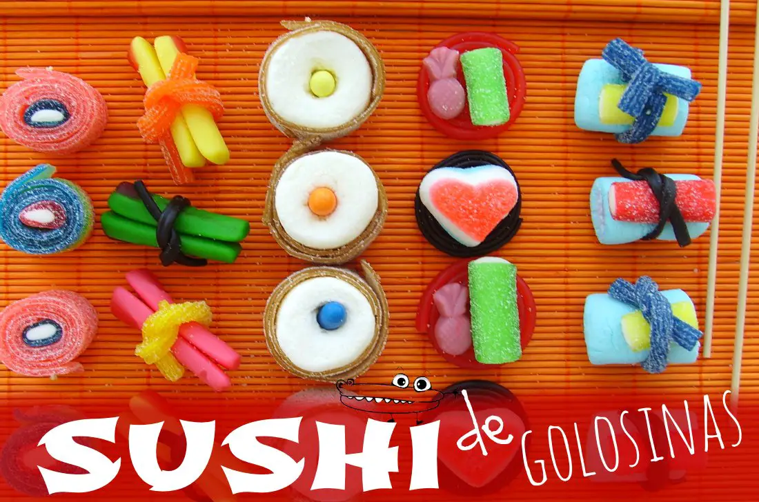 Mesas dulces sushi de gominola