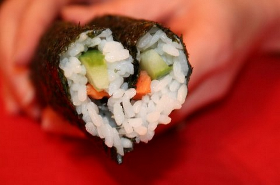 Sushi en forma de corazones