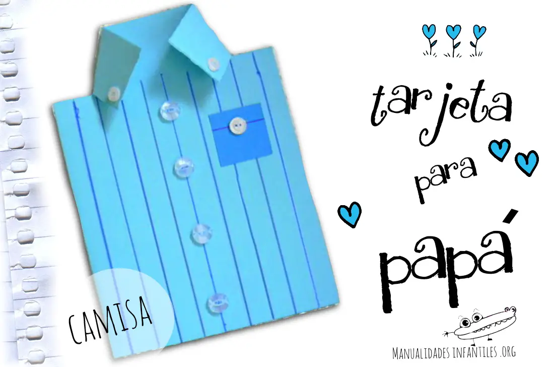 Tarjeta camisa para el Día del Padre -Manualidades Infantiles