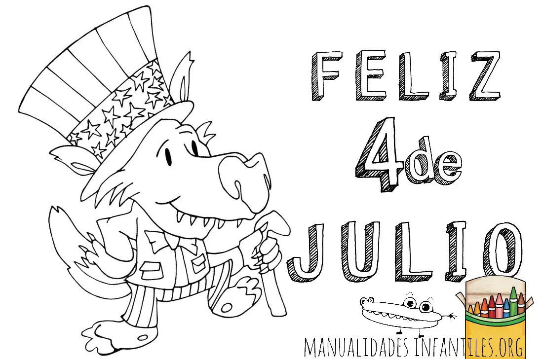 Tarjeta para imprimir del 4 de Julio