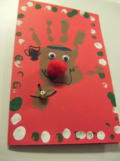 tarjetas de navidad con huellas de niños