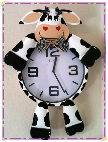 Reloj de la vaca en Goma Eva