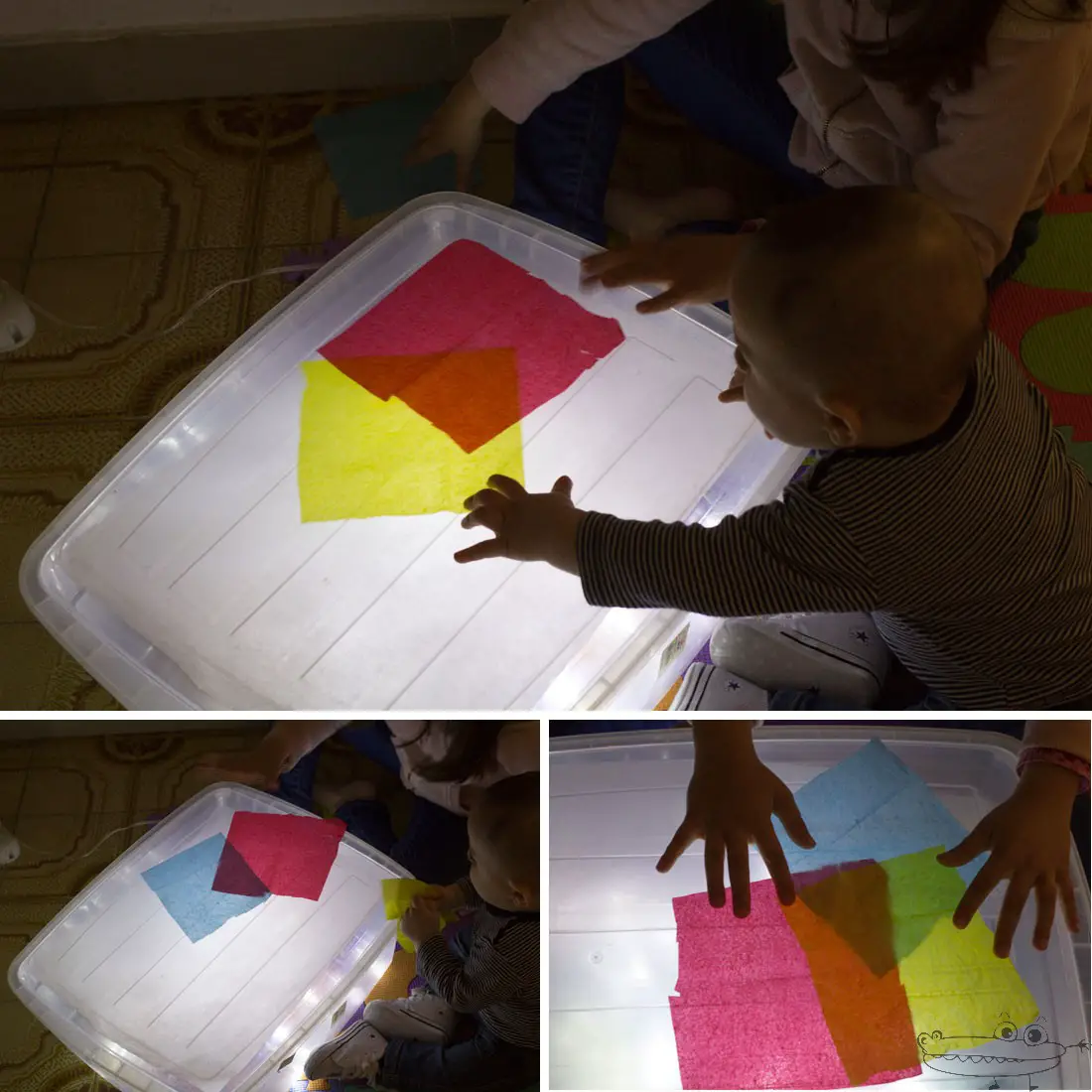 Actividades con caja de luz para niños de preescolar