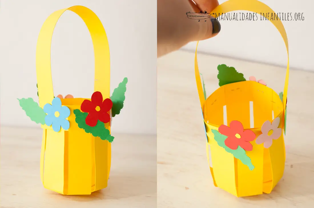 Cesta de papel para primavera