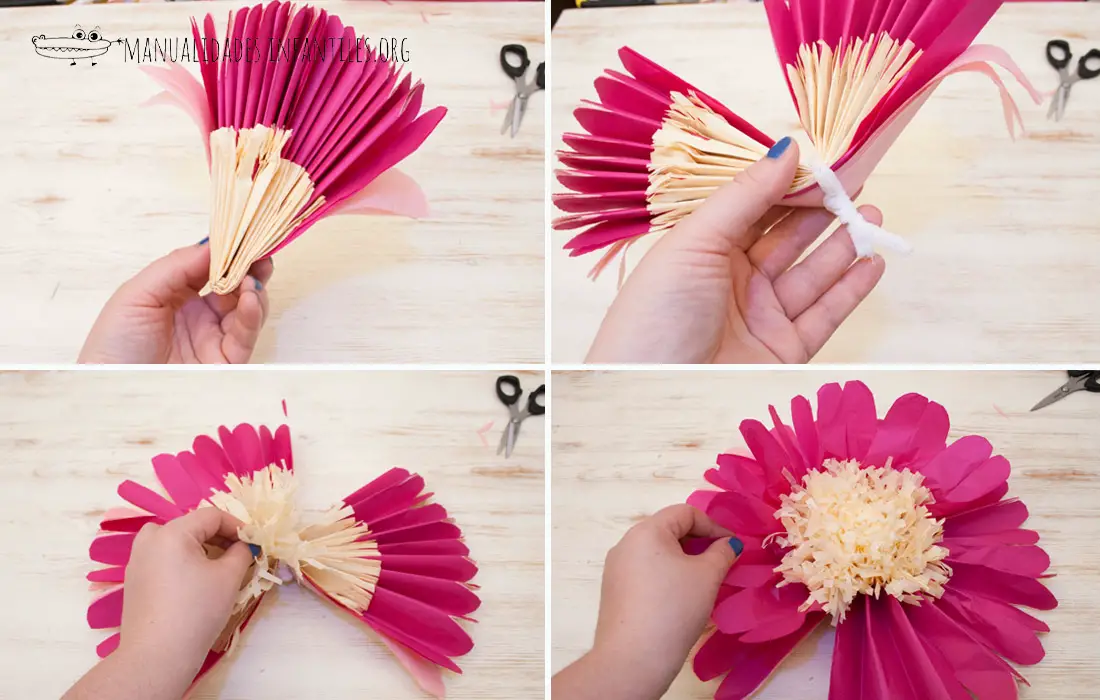 Cómo hacer flores de papel de seda