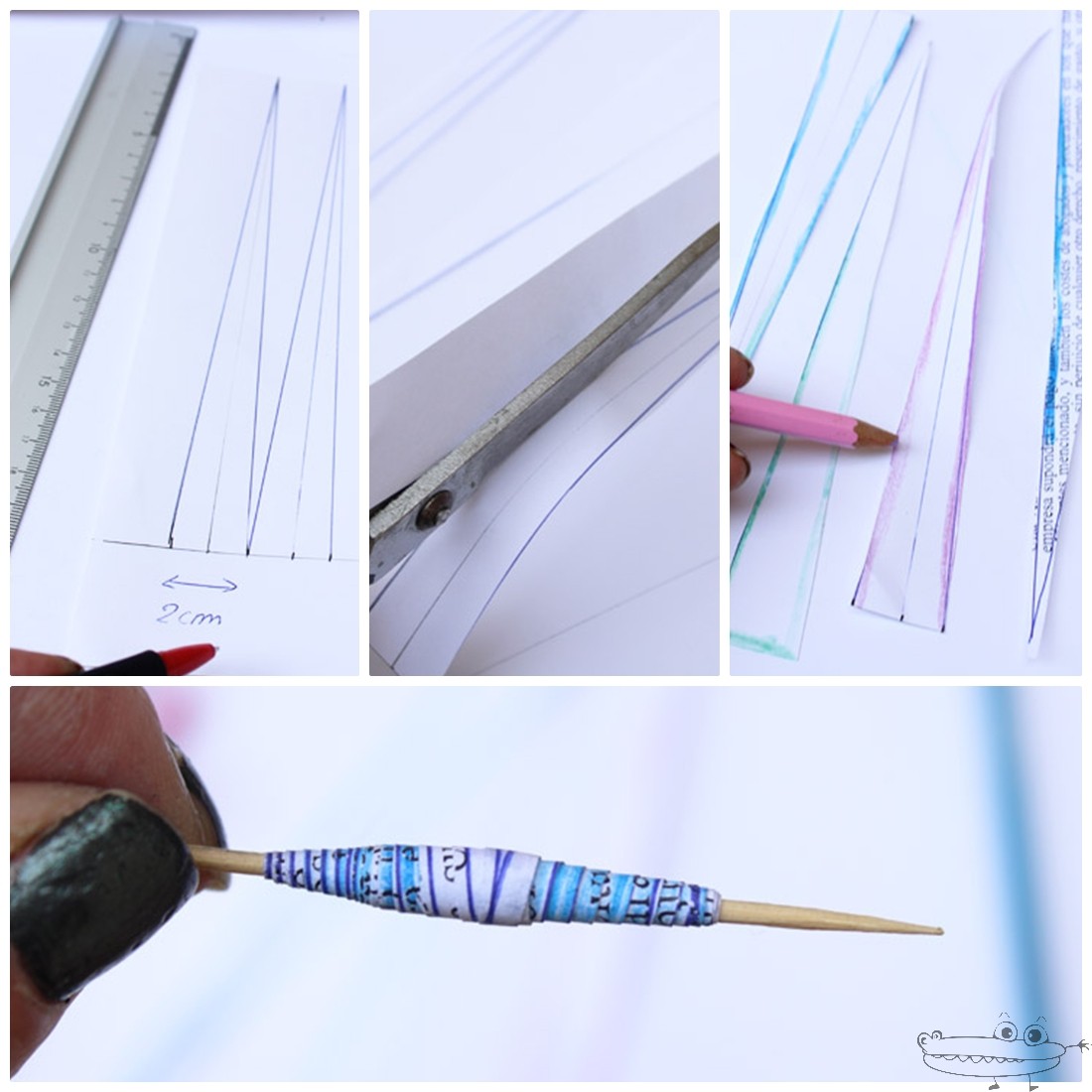 cuentas de papel para collar