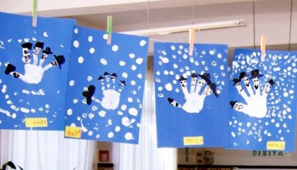 Pintar Muñecos de Nieve con Dactilopintura -Manualidades Infantiles