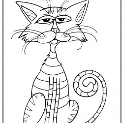 -dibujo de un gato perezoso