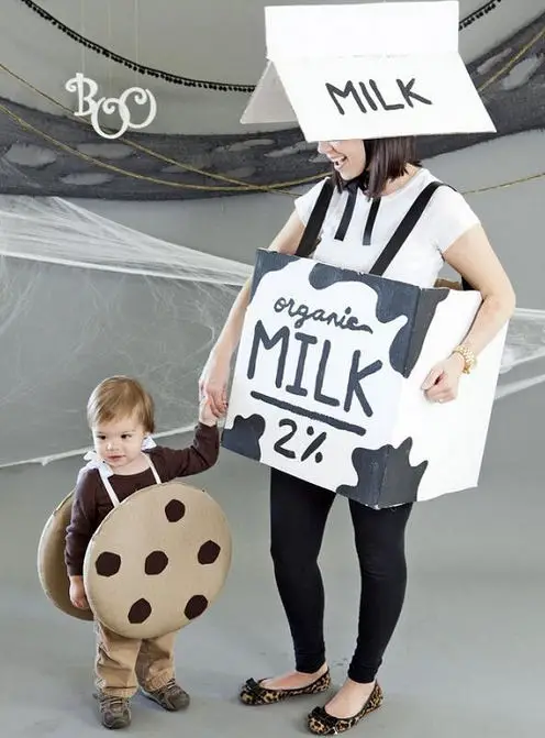 demandante Generosidad Sangrar Disfraz de leche con galletas para mamá y su bebe -Manualidades Infantiles