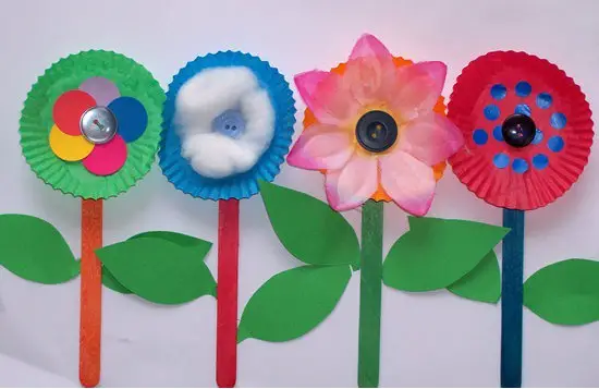 Serena Ordinario lana Flores con Moldes para Magdalenas para el Día de la Madre -Manualidades  Infantiles