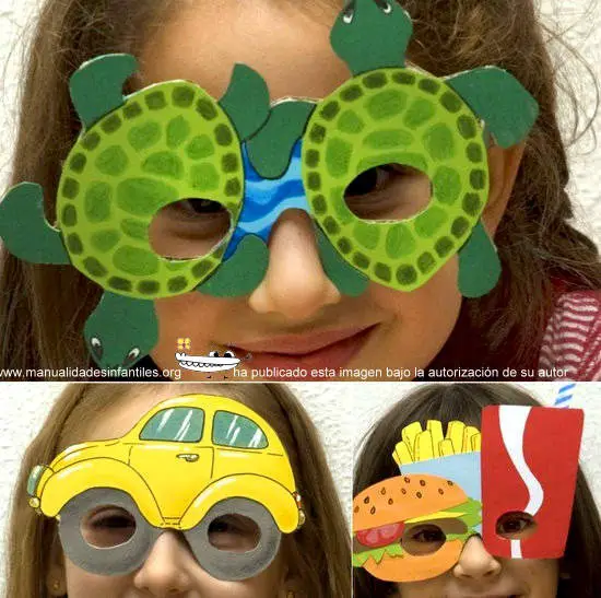 otro guardarropa A rayas Gafas de Carnaval -Manualidades Infantiles