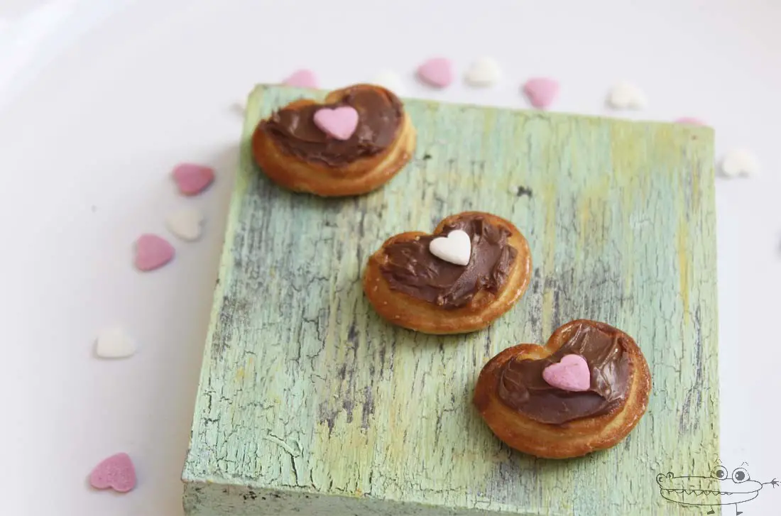 galletas corazon nutella