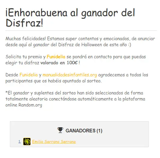ganador del sorteo Funidelia ganador del sorteo Funidelia