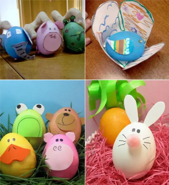 huevos de Pascua con formas de animales