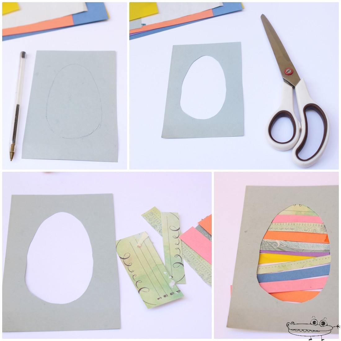 huevos de pascua con papeles de scrap