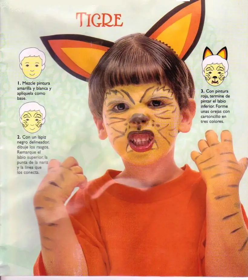 Distracción Calumnia Incesante Maquillaje de Tigre -Manualidades Infantiles