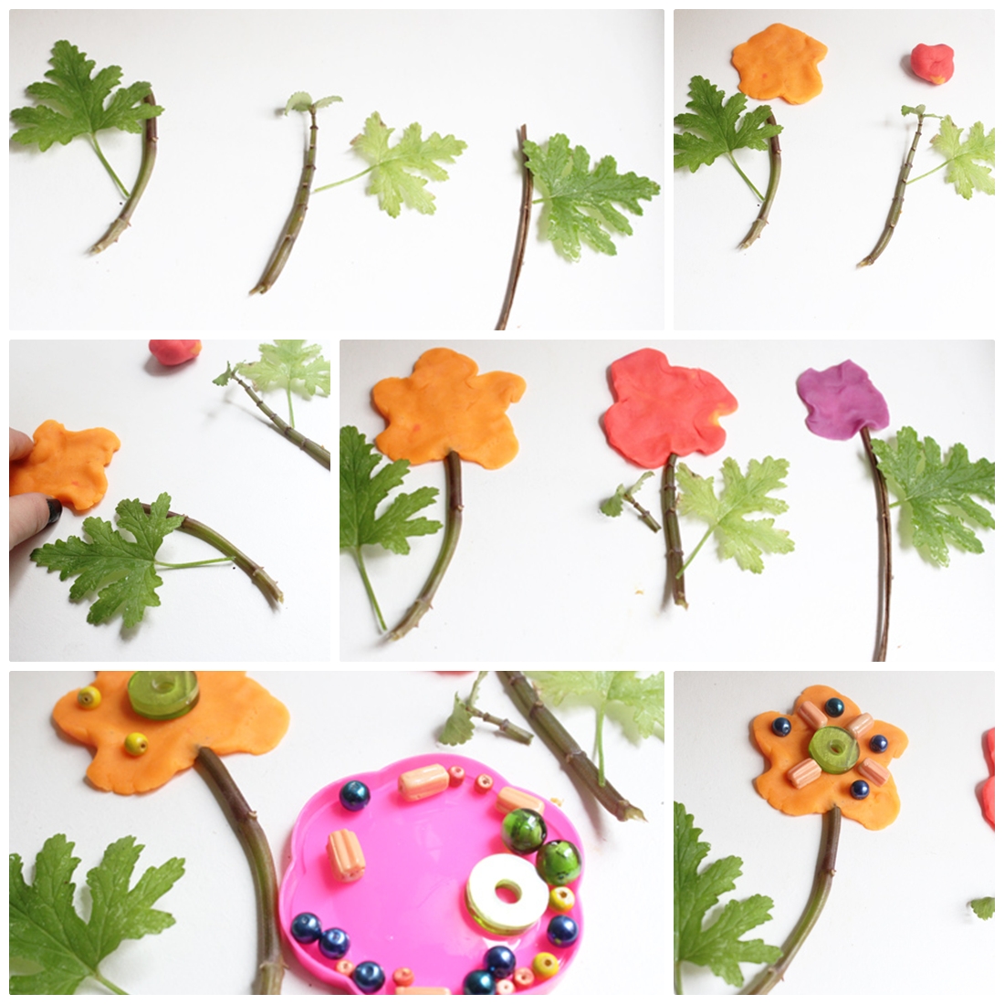 jardin sensorial -flores de plastilina