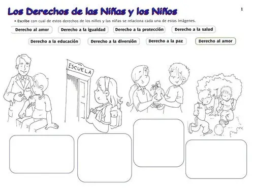 laminas dibujos derechos niños 1