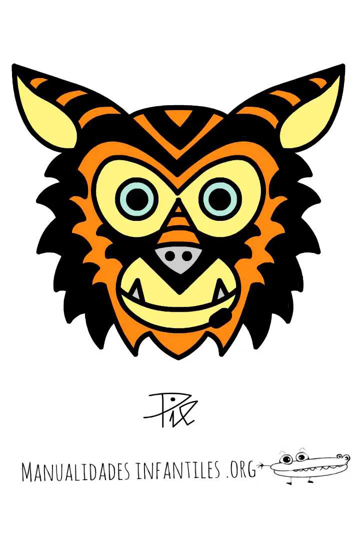mascara del año chino tigre para imprimir