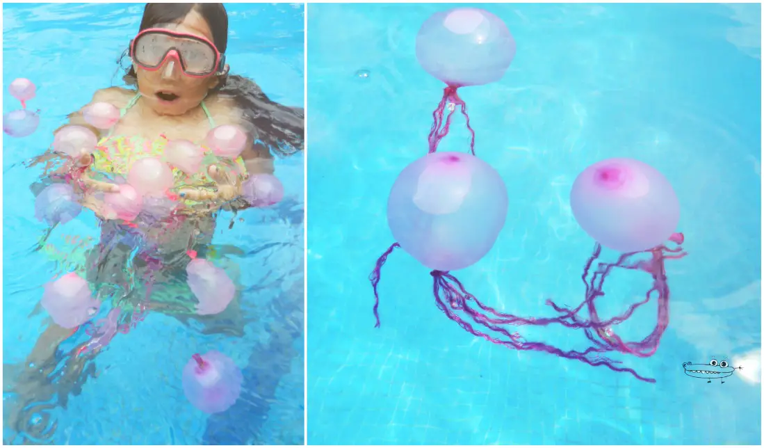 medusas en la piscina