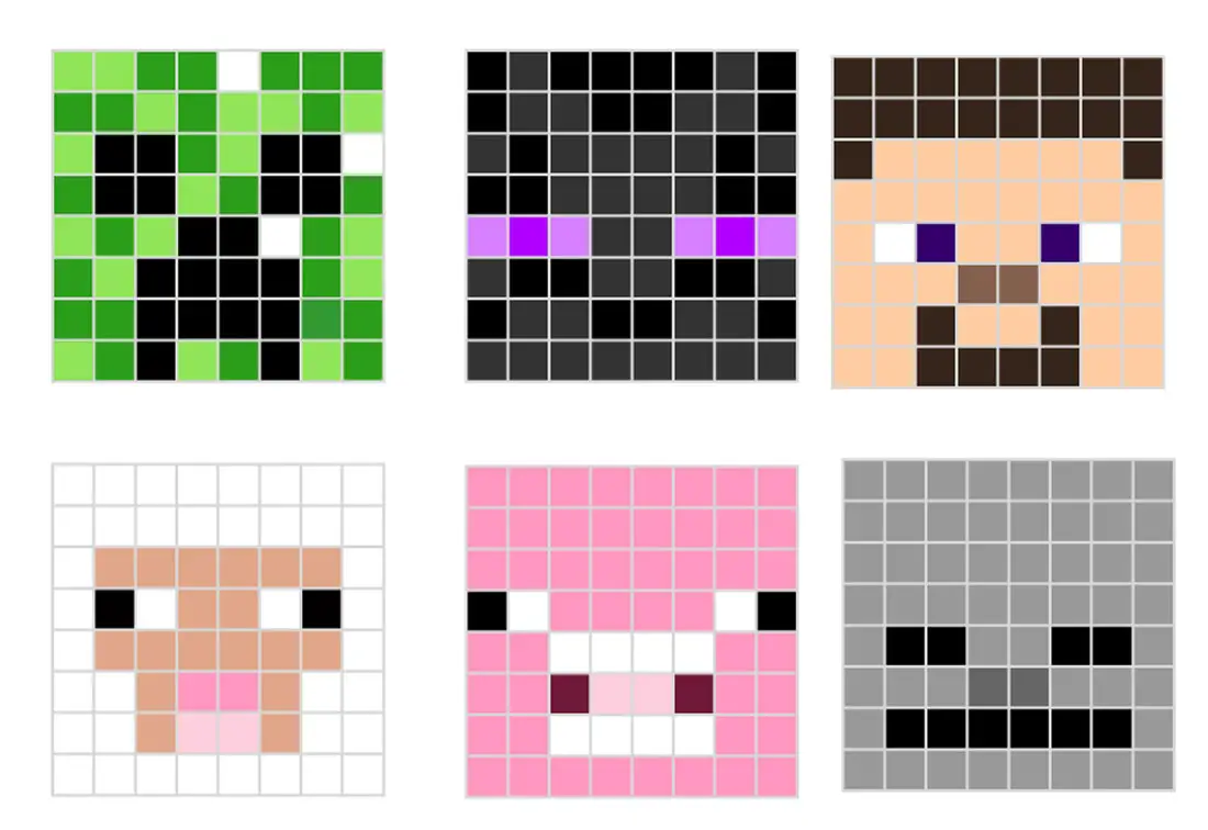 Plantillas minecraft para hama beads