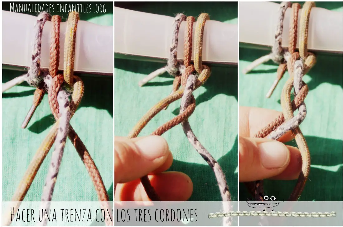 pasos pulsera de cordones trenza