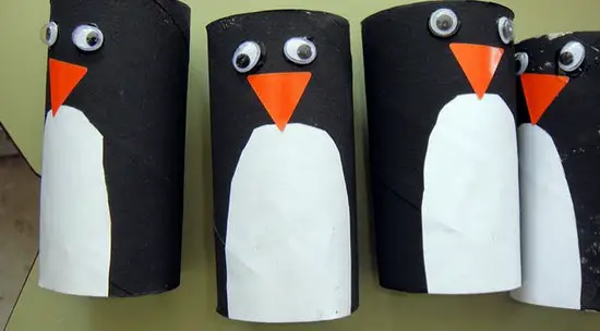 extinción Rectángulo Reportero Pingüinos con Rollos de Papel Higiénico -Manualidades Infantiles