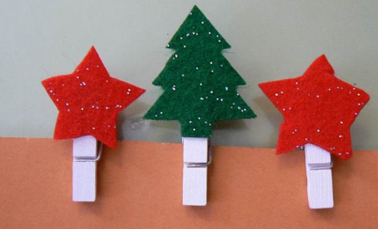 Pinzas navideñas para decoración