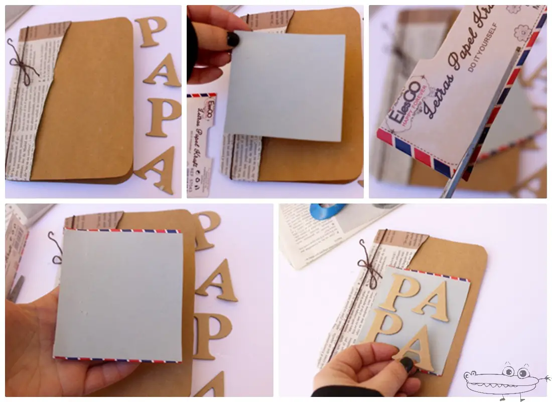 Tarjeta scrap fácil para el Día del Padre -Manualidades Infantiles