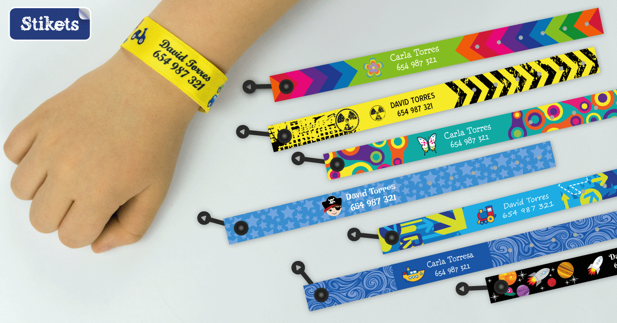 8 Pulseras De Emergencia Anti Pérdida Para Niños, Reutilizables, Impermeables Y Ajustables, Con 8 Diseños Divertidos