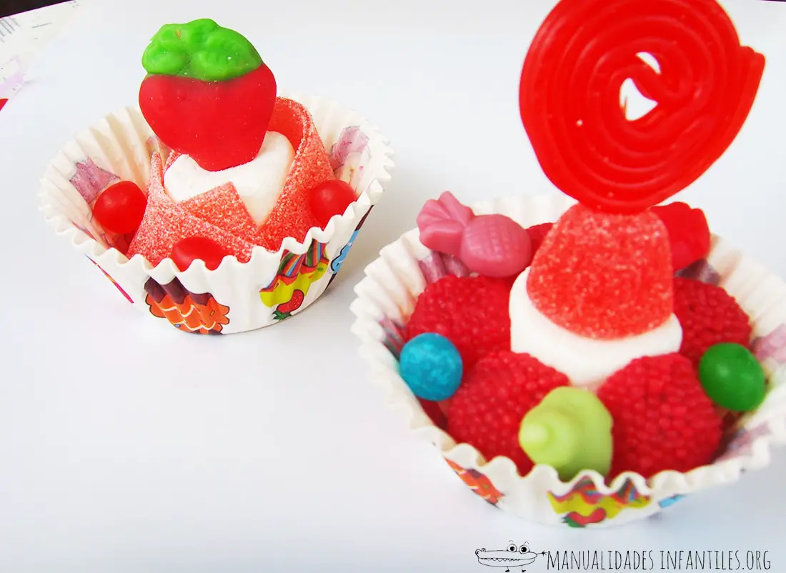 receta divertida cupcakes de gominolas